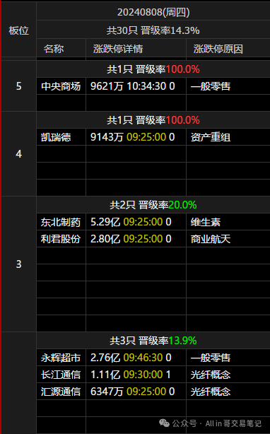 选了这个方向(All in 哥交易笔记2024年08月08日文章)