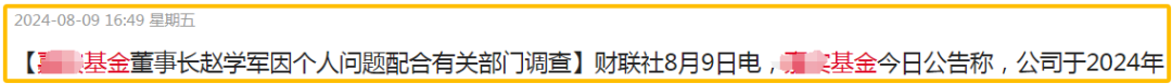 两机构大佬被查(老白晚评2024年08月11日文章)