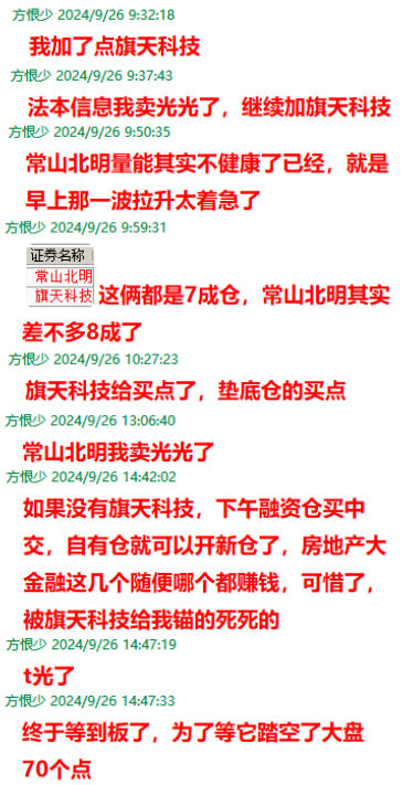 爆赚爽歪歪，明天继续捉妖股赚大钱！！！(股影方恨少2024年09月26日文章)