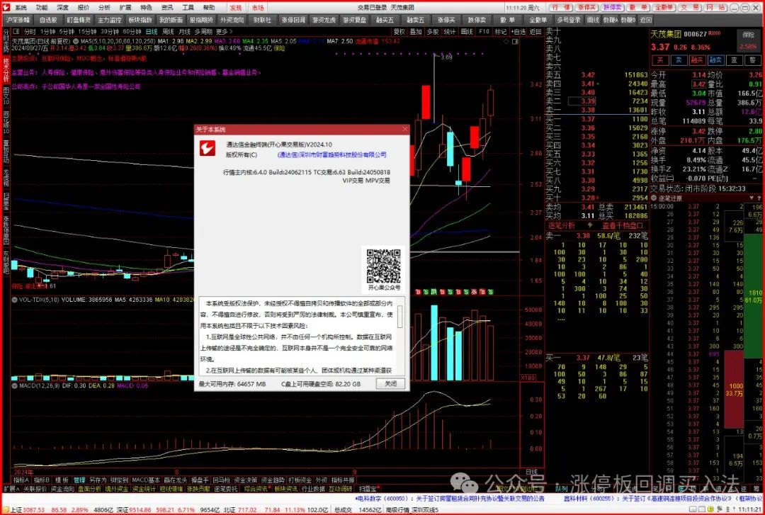 【国庆贺礼】通达信金融终端(开心果交易版)V2024.10【经典顶栏】无时间限制(涨停板回调买入法2024年09月28日文章)