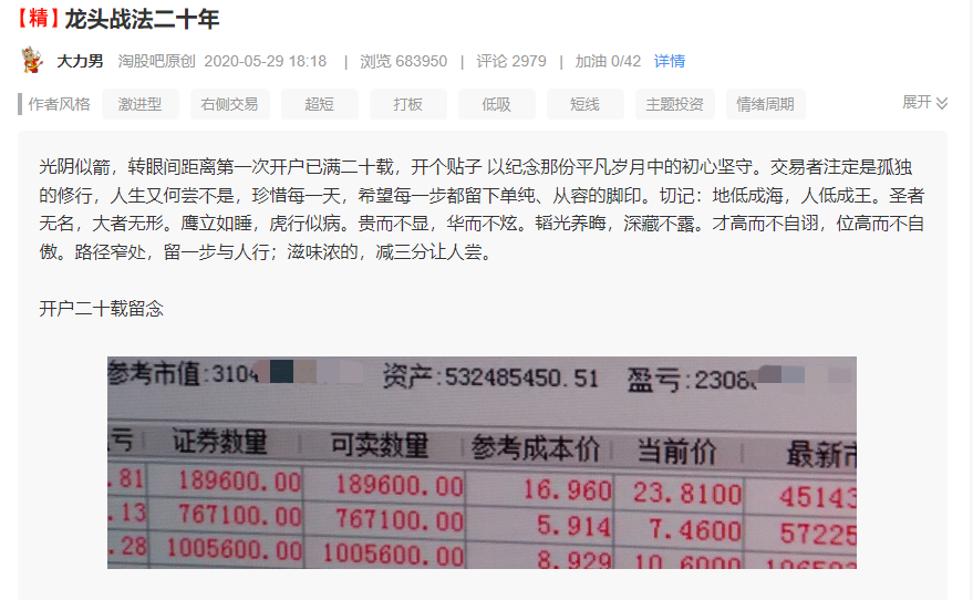 龙头战法二十年(淘股吧2024年11月11日文章)